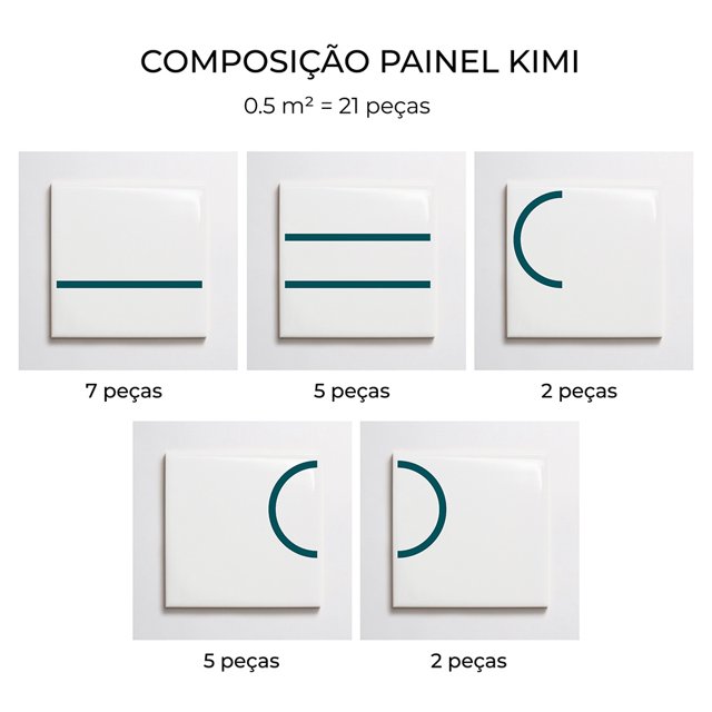 Azulejo Painel Kimi - Verde Petróleo 