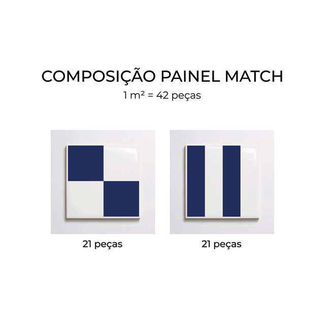 Azulejo Painel Match - Azul Escuro