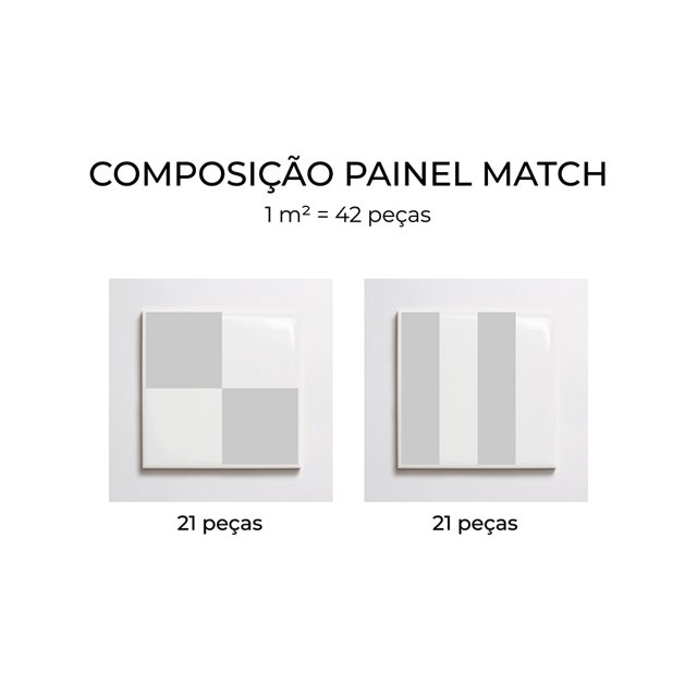 Azulejo Painel Match - Cinza