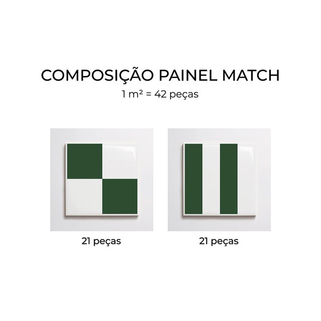 Azulejo Painel Match - Verde Escuro