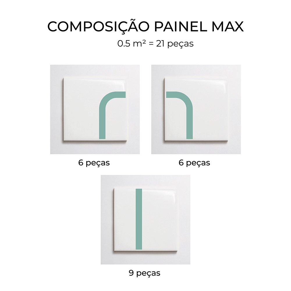 Composição do Painel Max Verde Menta em 0,5 m² — TAI Azulejos