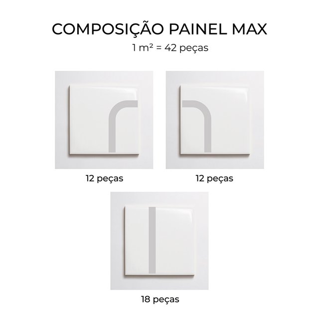 Azulejo Painel Max - Cinza