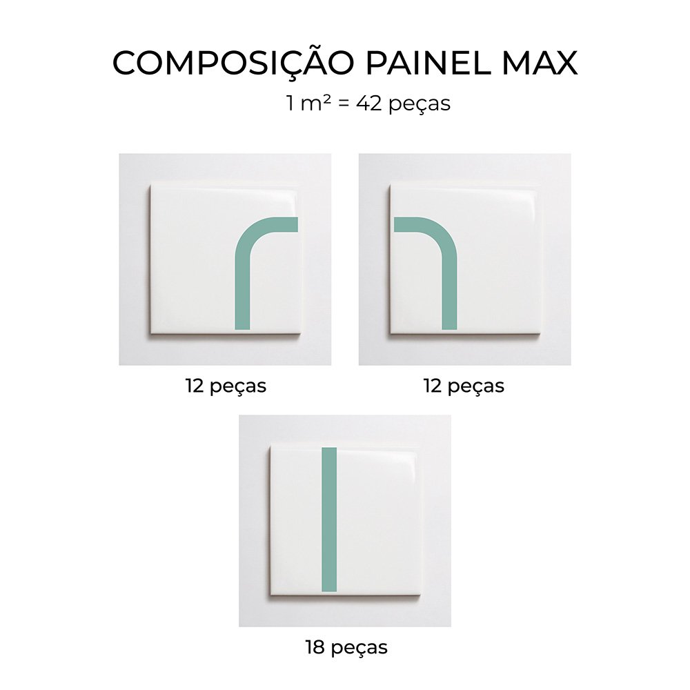 Composição do Painel Max Verde Menta em 1 m² — TAI Azulejos