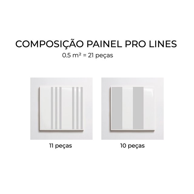 Azulejo Painel Pro Lines - Cinza