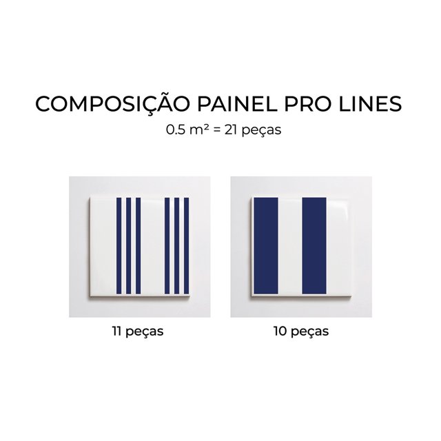 Azulejo Painel Pro Lines - Azul Escuro