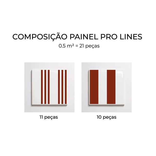 Azulejo Painel Pro Lines - Terracota