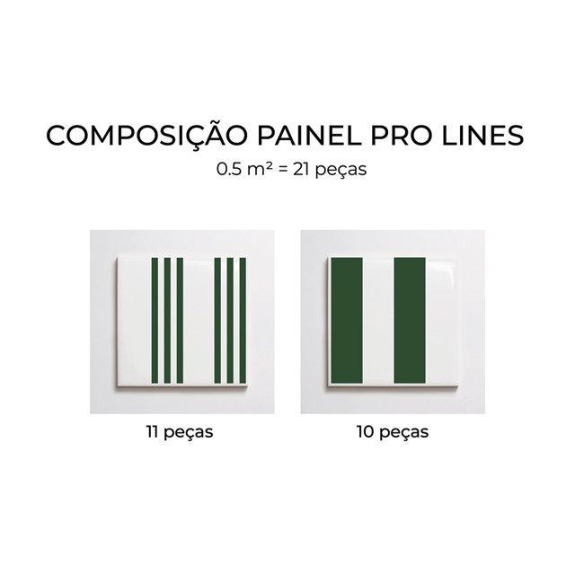 Azulejo Painel Pro Lines - Verde Escuro