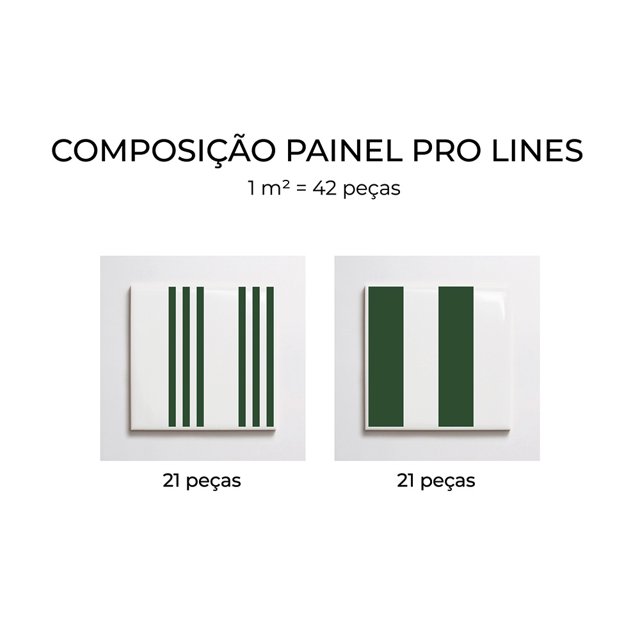 Azulejo Painel Pro Lines - Verde Escuro