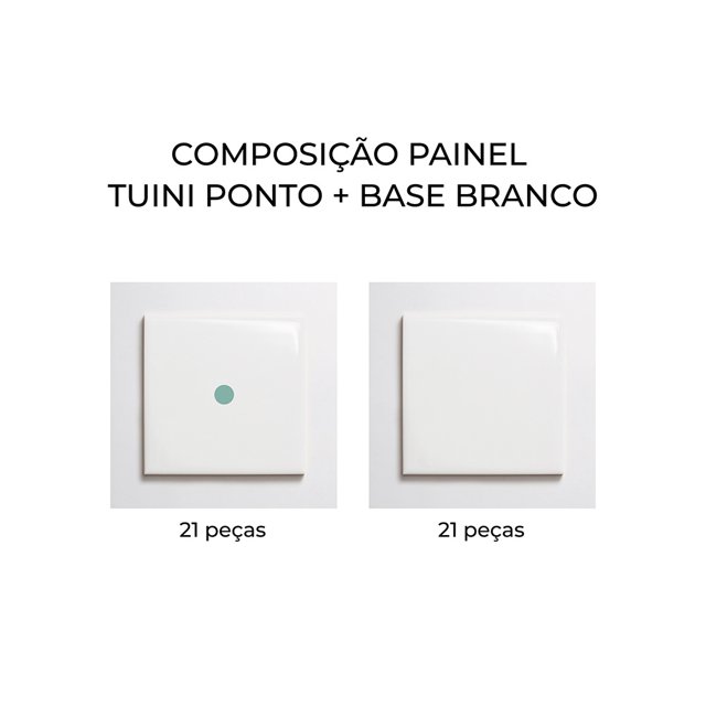 Azulejo Painel Tuini Ponto - Verde Menta e Branco 