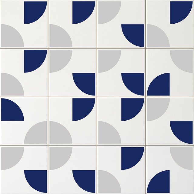 Azulejo Emi - Cinza e Azul Escuro