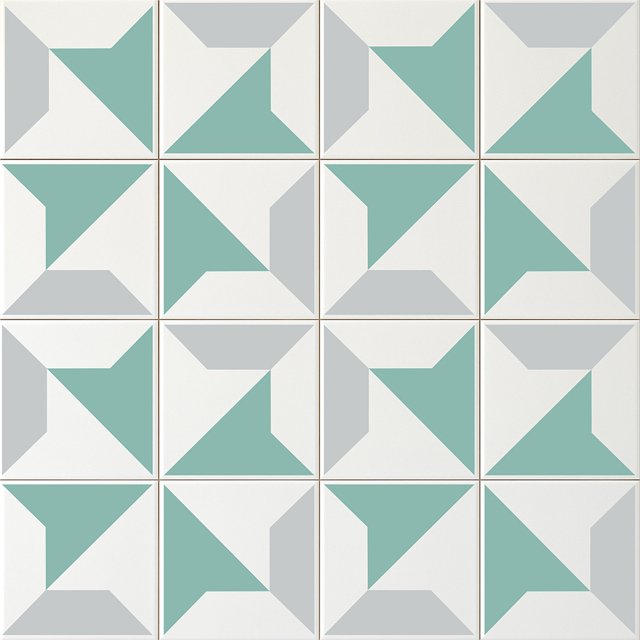Azulejo Nomi - Verde Menta e Cinza Claro