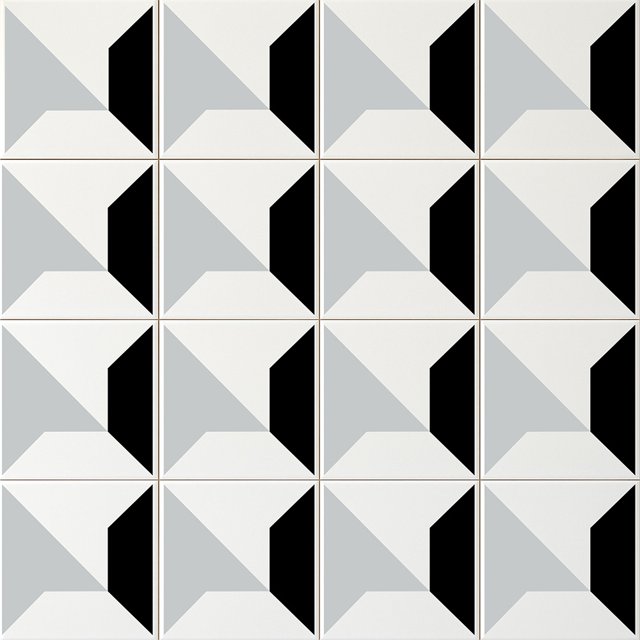 Azulejo Nomi - Preto e Cinza Claro