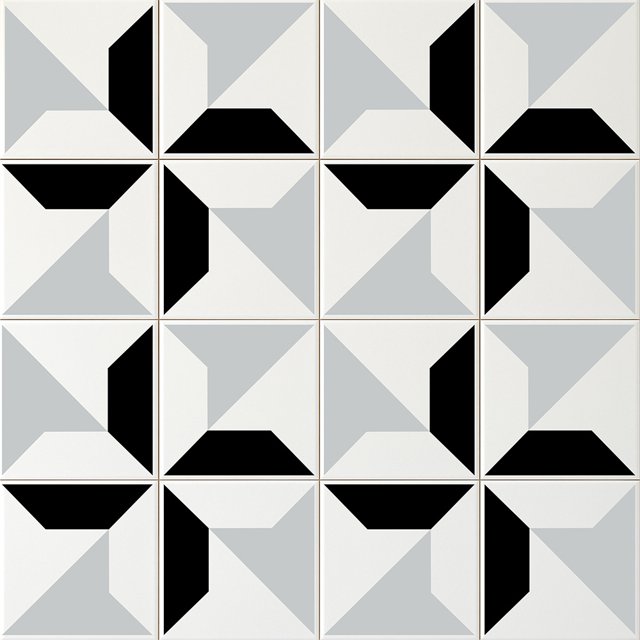 Azulejo Nomi - Preto e Cinza Claro
