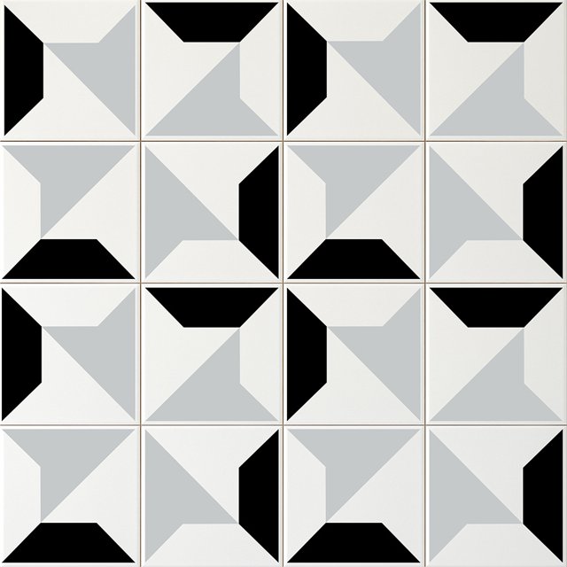 Azulejo Nomi - Preto e Cinza Claro