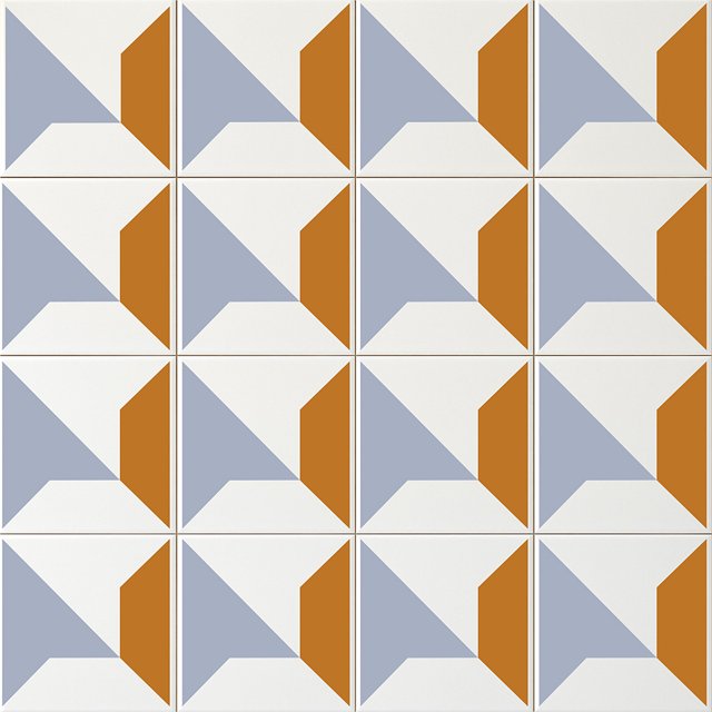 Azulejo Nomi - Azul Sereno e Ocre