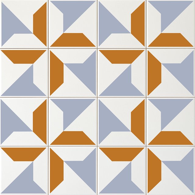 Azulejo Nomi - Azul Sereno e Ocre