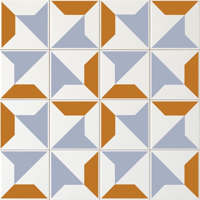 Azulejo Nomi - Azul Sereno e Ocre