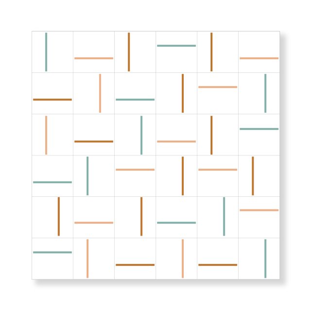 Azulejo Decor Lines - Nude, Ocre e Verde Menta
