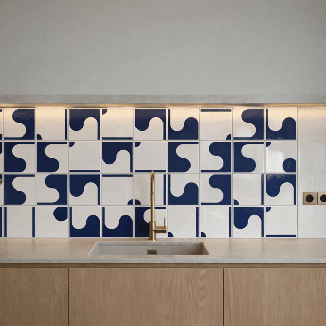 Azulejo Painel Rio - Azul Escuro