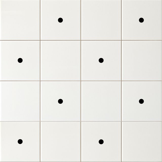 Azulejo Painel Tuini Ponto - Preto e Branco 