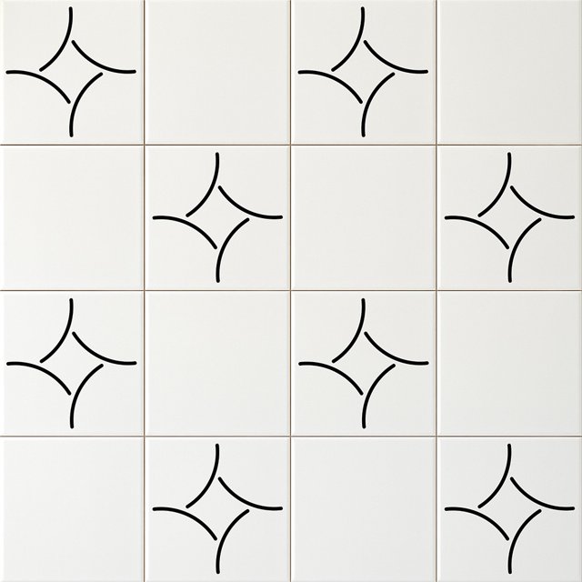 Azulejo Painel Kira - Preto e Branco - M²