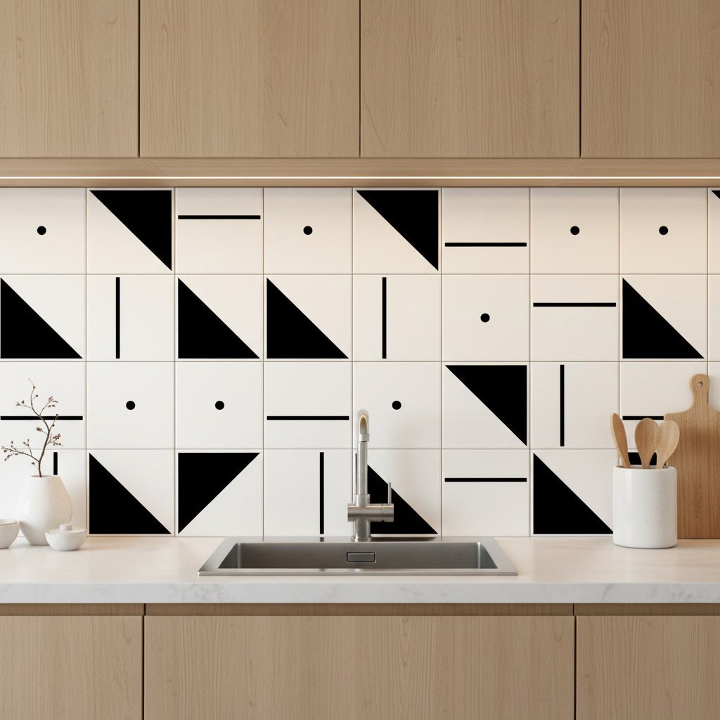 Painel Astro Preto aplicado em ambiente — TAI Azulejos
