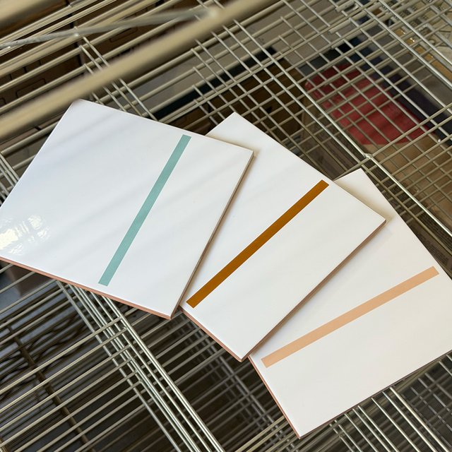 Azulejo Decor Lines - Nude, Ocre e Verde Menta