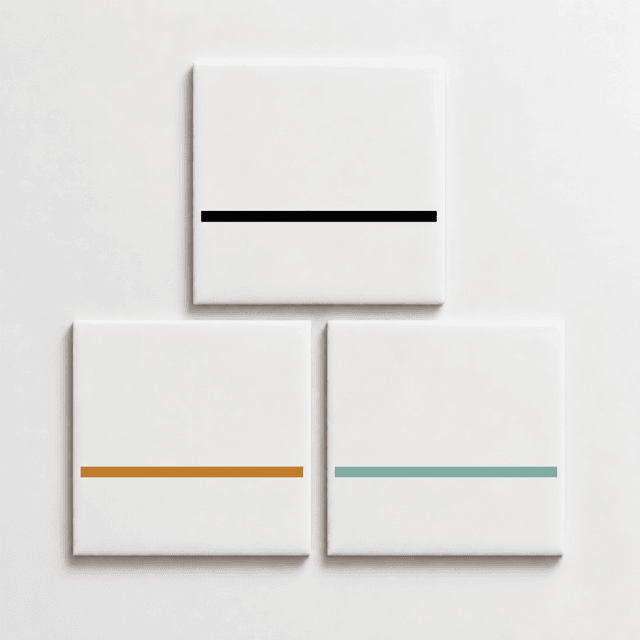Azulejo Painel Decor Lines - Preto, Ocre e Verde Menta 