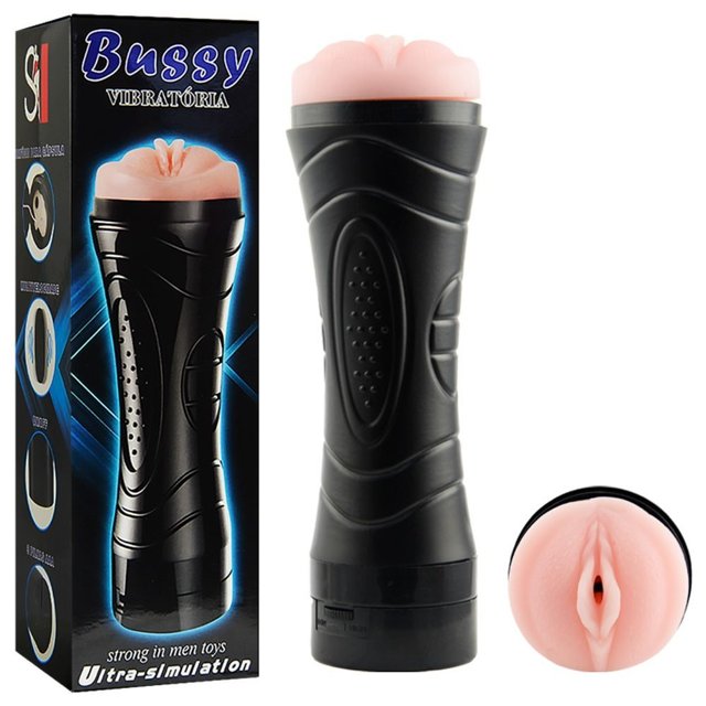 Masturbador Lanterna Com Vibro Vagina Pele Bussy Vibration