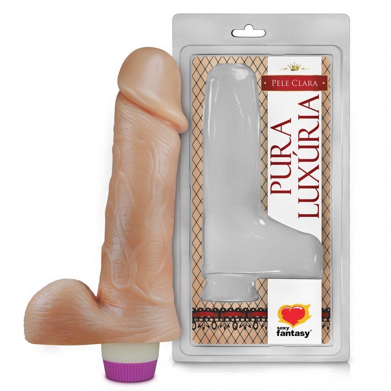Pênis com Vibrador Interno e Escroto 18 x 4,4 cm Sexy Fantasy
