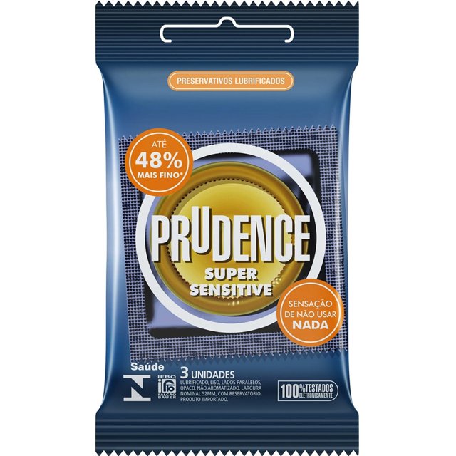 Preservativo Prudence Super Sensitive com 3 Camisinhas