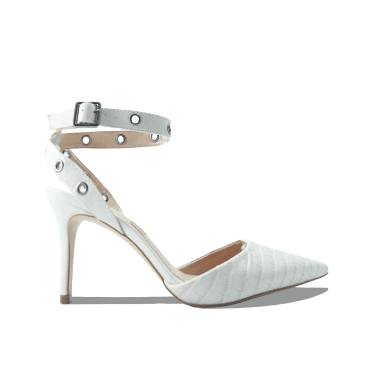 Scarpin Myshoes Croco Branco 4 Esta es