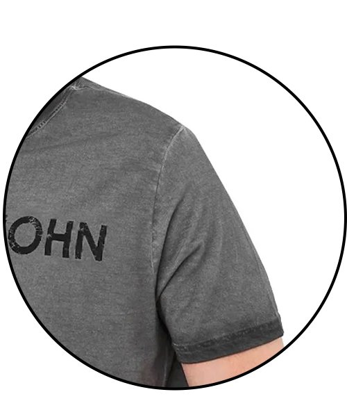 Camiseta John John Masculina JJ Rusty Logo Stone Cinza Chumbo - Faz a Boa!