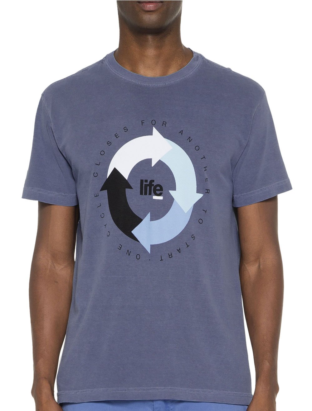 Camiseta Osklen Masculina Regular Rough Stone Eco Life Cycle Azul