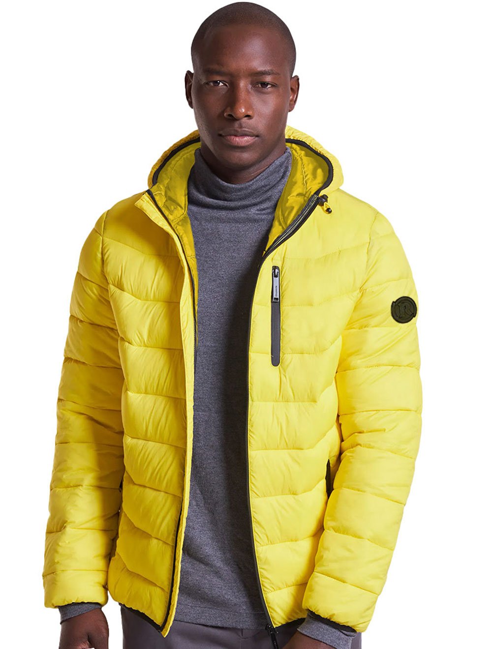 Jaqueta Reserva Masculina Nylon Hoodie Puffer Amarela Secret Outlet