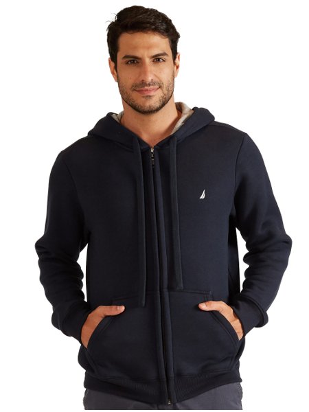 Moletom Nautica Masculino Hoodie Full-Zip Light Icon Azul Marinho
