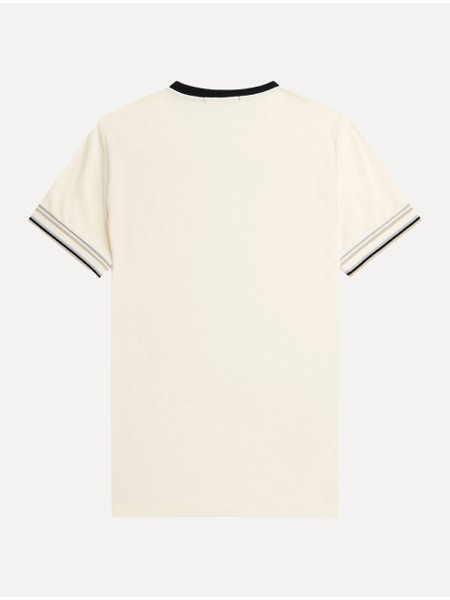 Camiseta Fred Perry Masculina Regular Piquet Bold Tipped Off-White