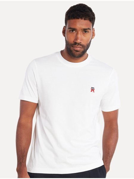 Camiseta Tommy Hilfiger Masculina Small Monogram Branca