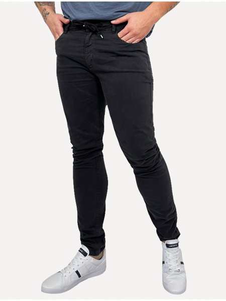 Calça King Joe Sarja Masculina Slim Jogger Tinturada Grafite