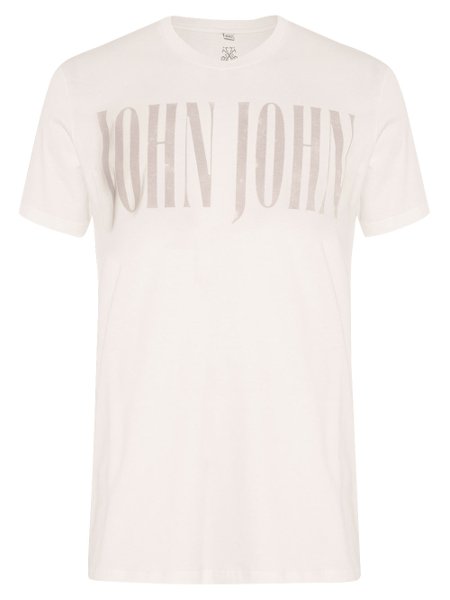 Camiseta John John Masculina Regular Rough Logo Off-White