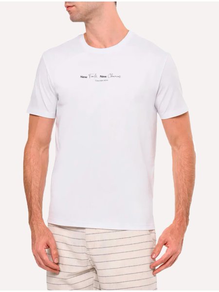 Camiseta Calvin Klein Jeans Masculina New Feels Branca