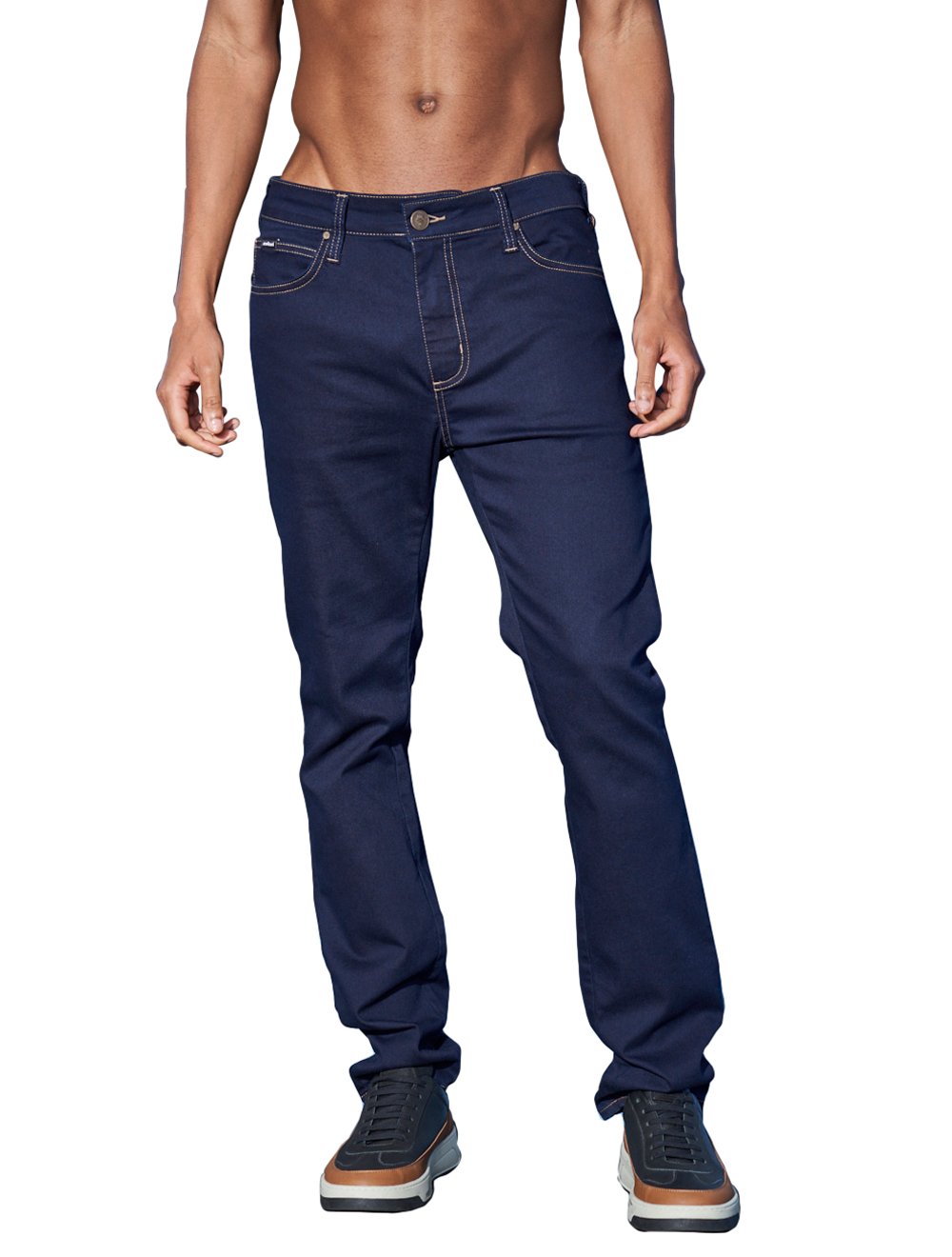 Calça Jeans Masculina Slim Azul Médio