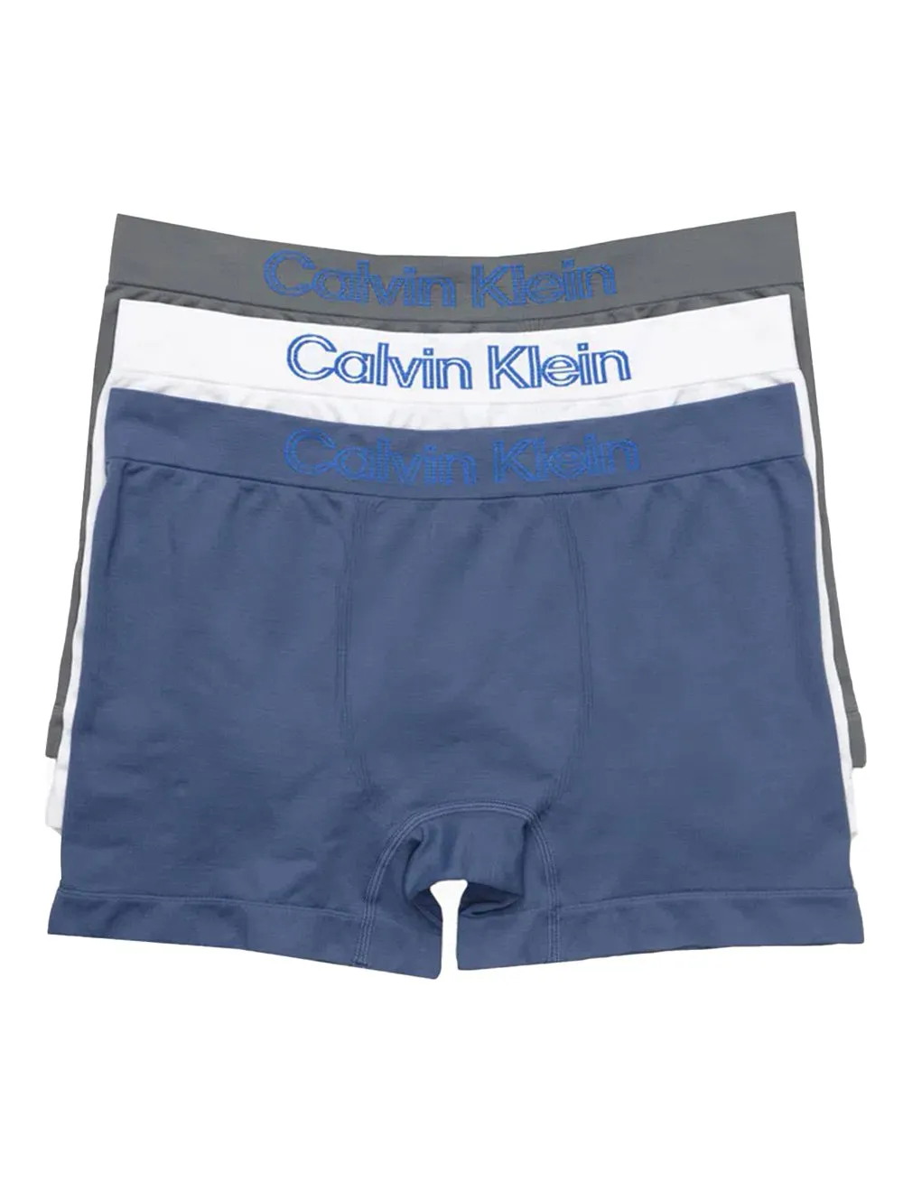 Cuecas Calvin Klein Trunk Seamless Outline Logo Azul Escuro Chumbo e Branco  Pack 3UN