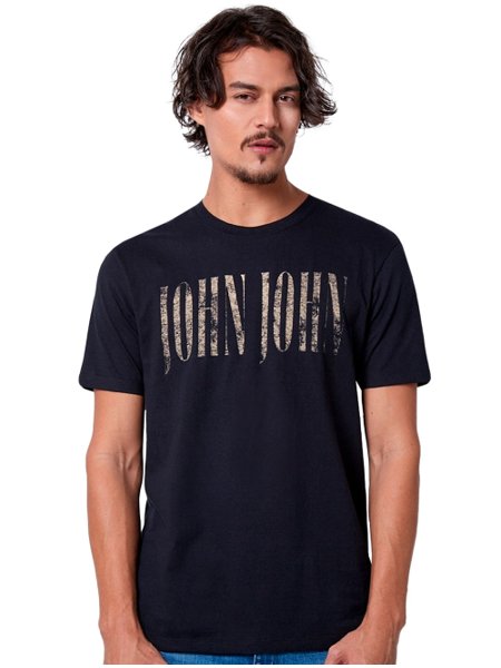 Camiseta John John Logo Grafite - Compre Agora