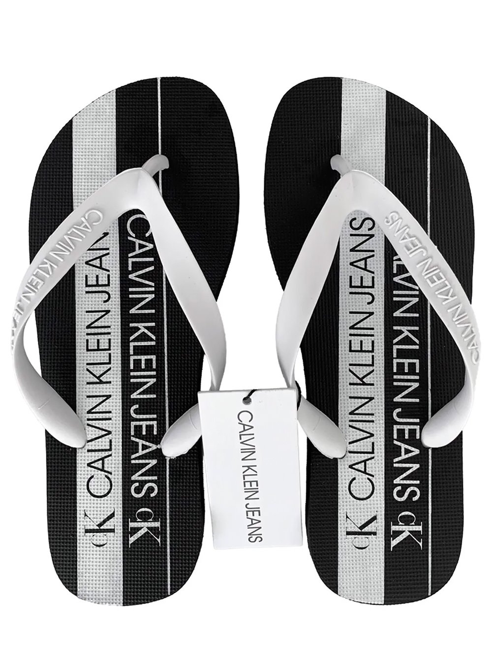 Chinelo Calvin Klein Jeans CK Positivo Negativo Preto