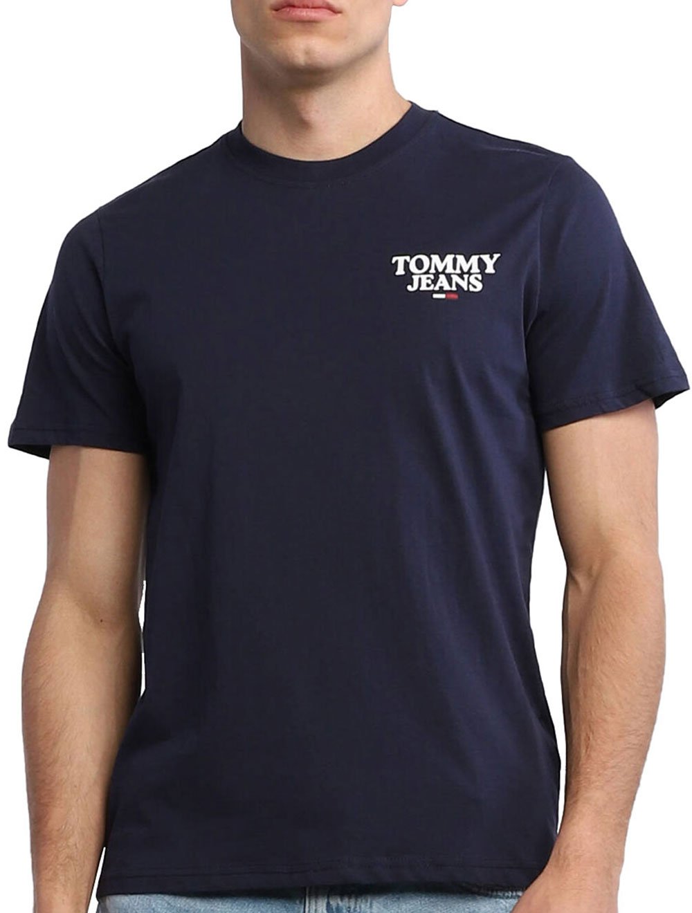 Camiseta Tommy Jeans Masculina Chest Entry Logo Azul Marinho