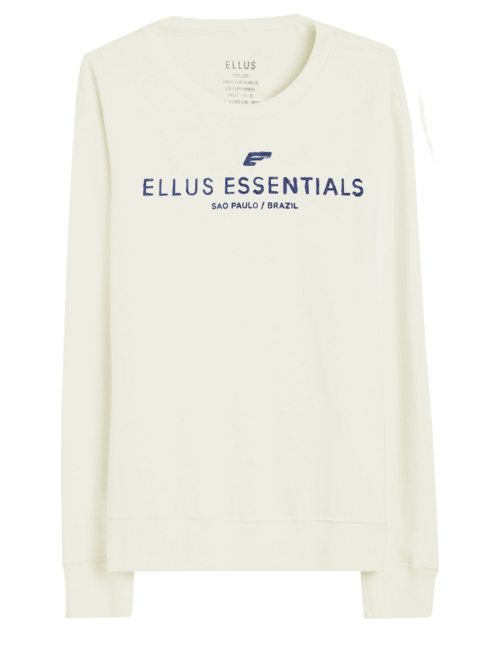 Moletom Ellus Masculino Crewneck Essentials Logo Off-White