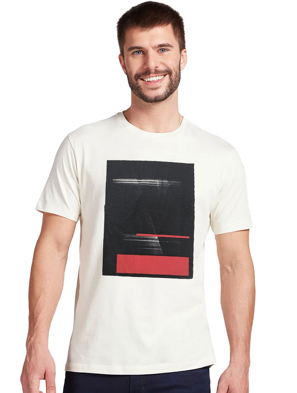 Camiseta Aramis Masculina Flamê Shadow Stamp Branca