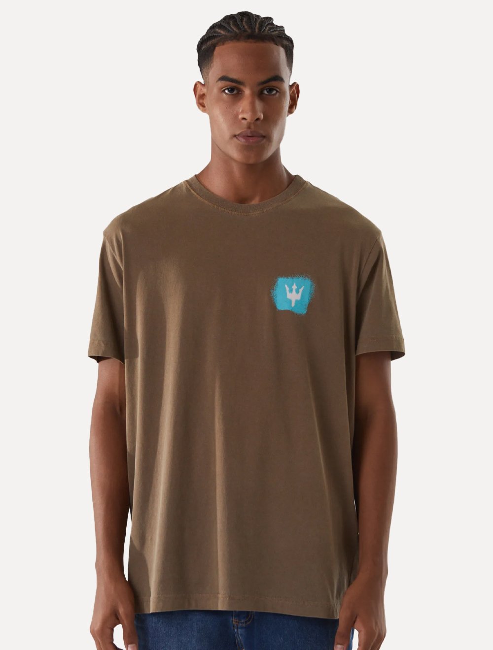 Camiseta Osklen Masculina Regular Stone Sprayicon Cáqui Escuro