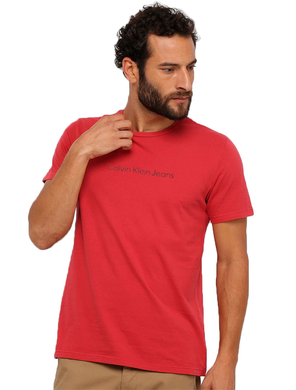 camiseta calvin klein masculina vermelha